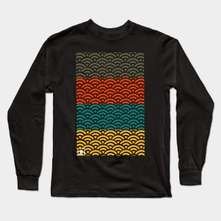 Retro Japanese Clouds Pattern RE:COLOR 02 Long Sleeve T-Shirt